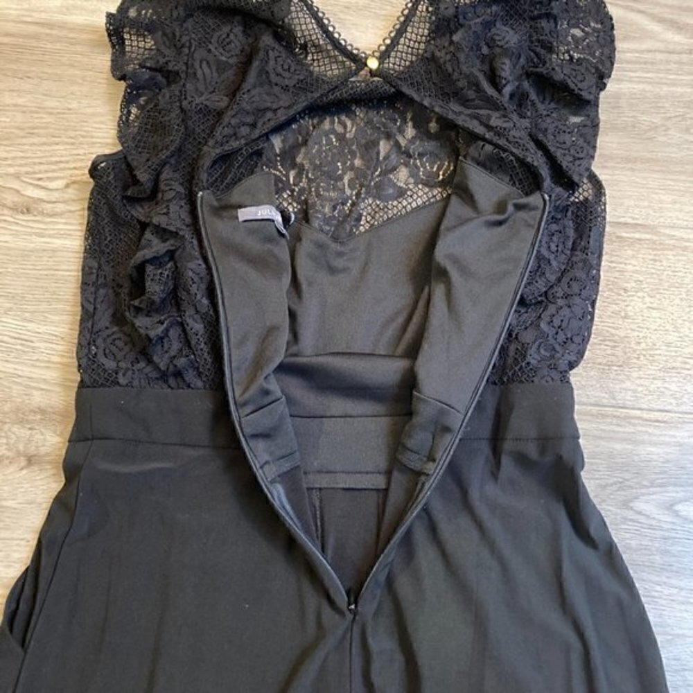 Julia Jordan Black Lace Bodice Jumpsuit Size 4 - Picture 11 of 11
